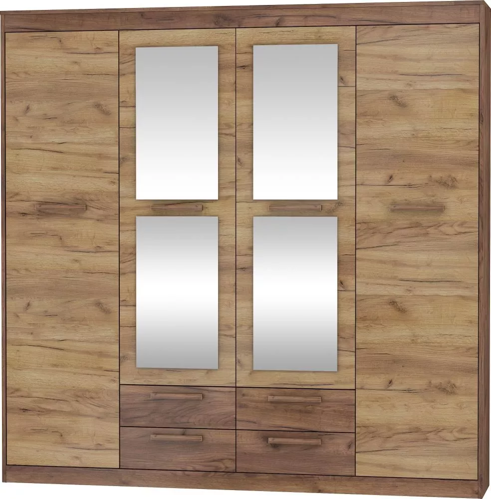 Skapis Maximus MXS 06 · Tobaco ozolos + zelta ozols · 196.2 × 57 × 210 cm