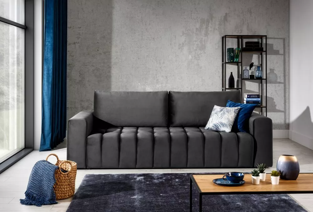 Dīvāns Lazaro 3S Premium Standard · Grafīts · 97 × 245 × 85 cm