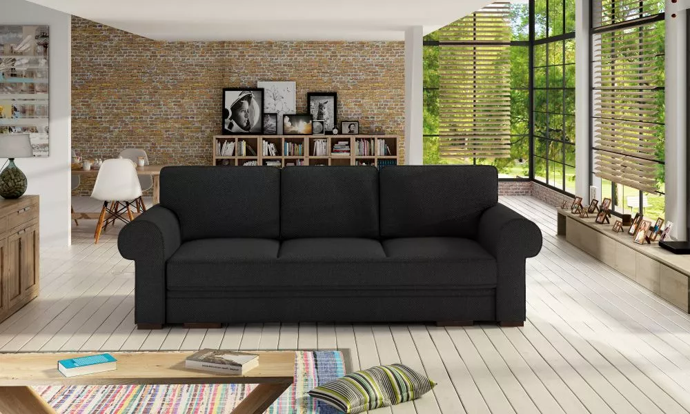 Dīvāns Bukiet Standard · Melns · 103 × 256 × 95 cm