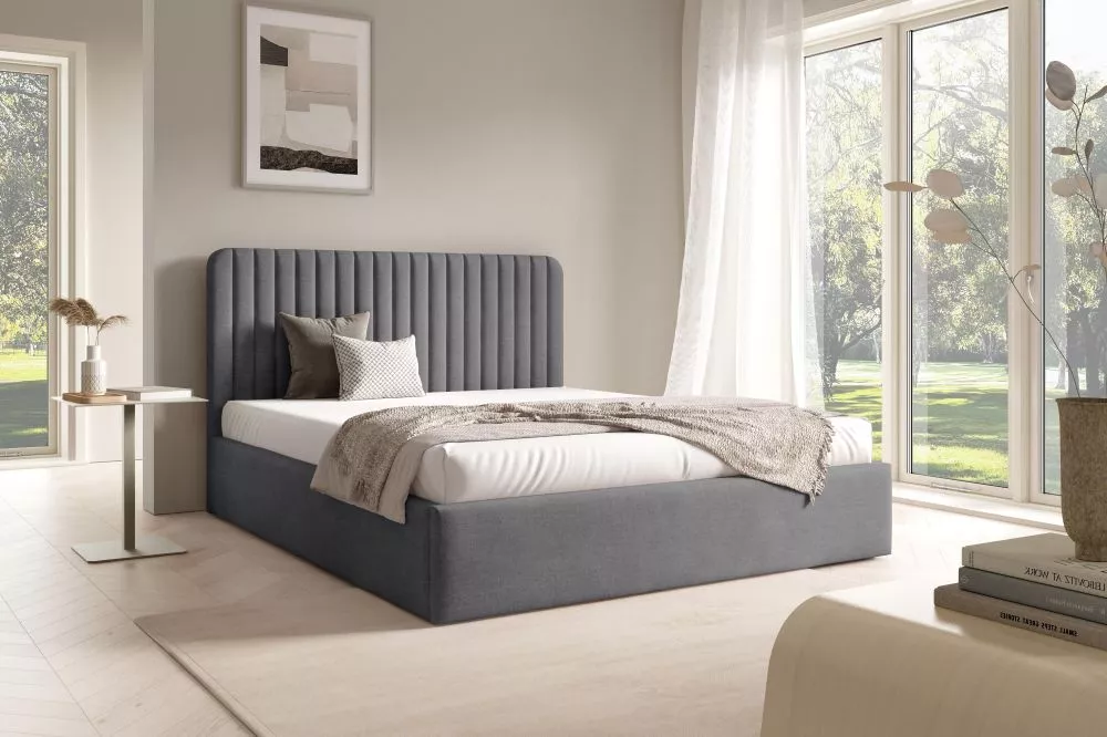 Gulta Best 2 standard ar stelāžu Guļamvietas platums: 160 cm, Guļamvietas garums: 200 cm, stelāžas tips: koka, · Pelēks 