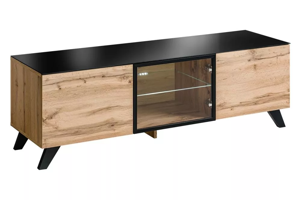 TV tumba Thin 4 · Ozols votāns + melns · 150 × 45 × 47 cm