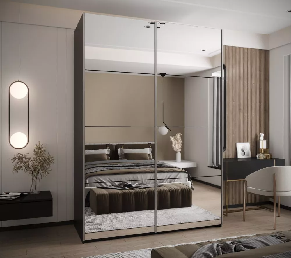 Skapis Lux 2 · Melns · 180 × 61 × 245.5 cm