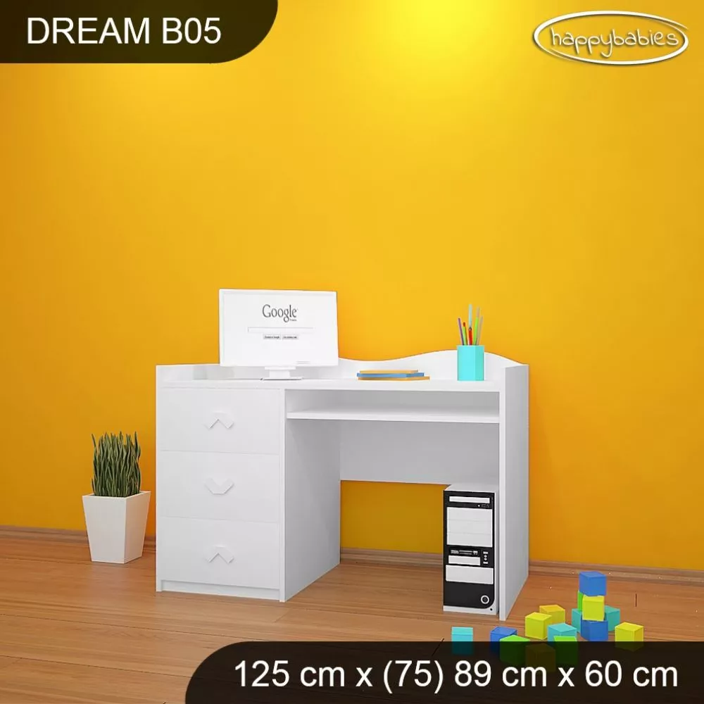 Bērnu rakstāmgalds Dream B05 Maksimālais augstums: 89 cm, · 125 × 75 × 60 cm
