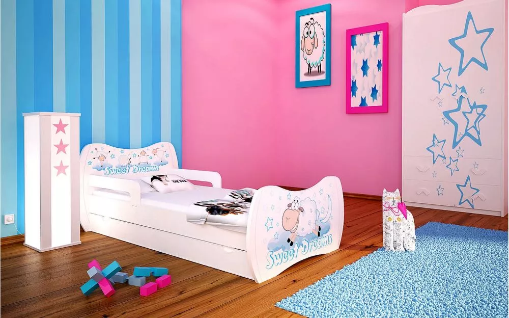Bērnu gulta Dream L04 160x80 DM13 ar stelāžu Guļamvietas platums: 80 cm, Guļamvietas garums: 160 cm, · 104 × 164 × 71 cm