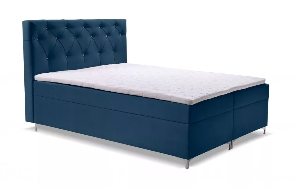 Gulta Crystal Premium Boxspring Standard Guļamvietas platums: 160 cm, Guļamvietas garums: 200 cm, · Zils · 164 × 214 × 1