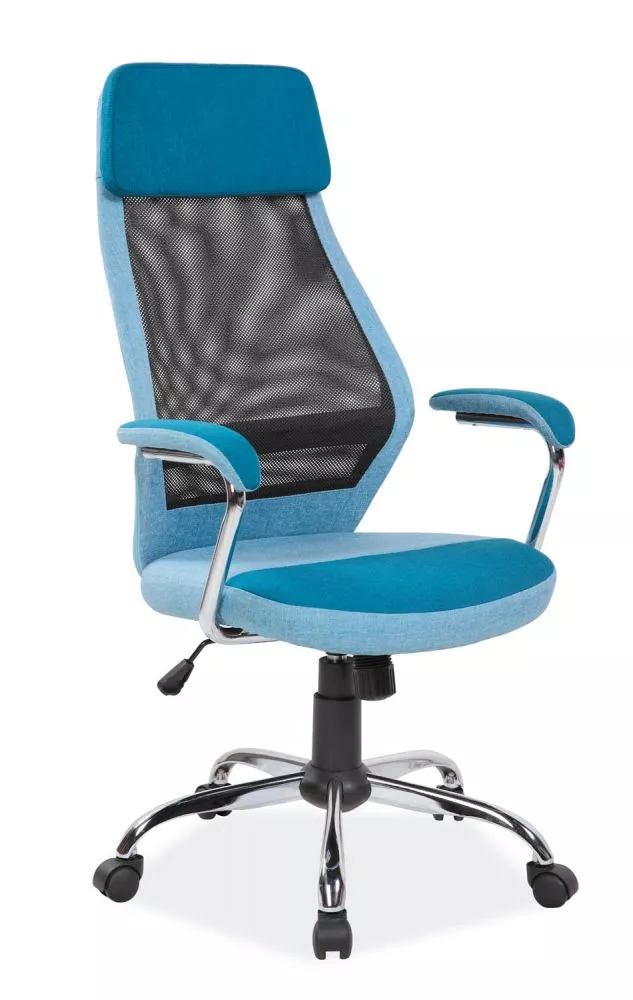 Datorkrēsls Q-336 · Zils · 65 × 50 × 117 cm