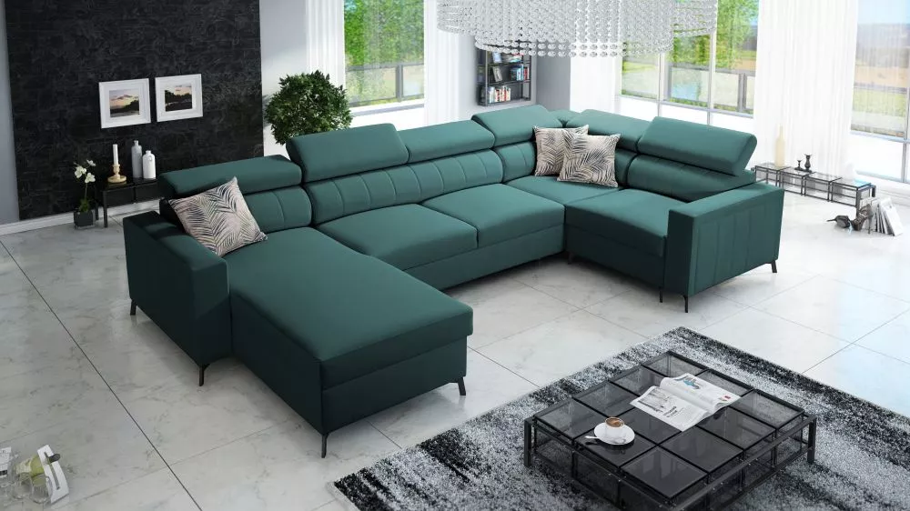 Dīvāns Baltico 5 Maxi Premium Standard · Tirkīzs · 198 × 351 × 83 cm