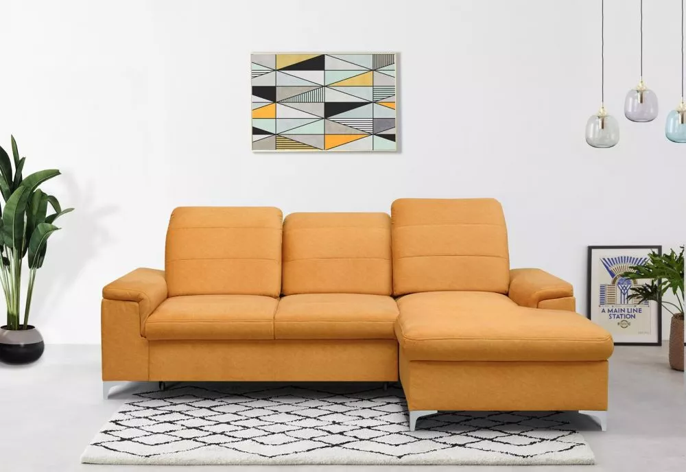 Dīvāns Bergamo Mini Standard · Dzeltens · 187 × 254 × 94 cm