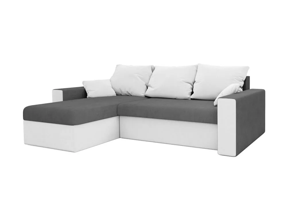Dīvāns Jork Standard · Pelēks + balts · 140 × 240 × 90 cm