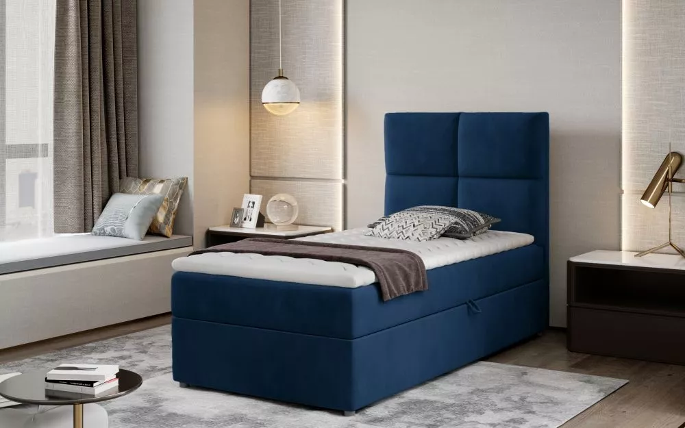 Gulta Rivia 90x200 Boxspring Premium Standard Guļamvietas platums: 90 cm, Guļamvietas garums: 200 cm, · Zils · 90 × 210 