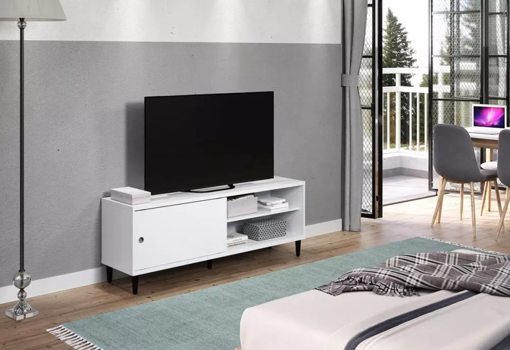 TV tumba Evolution 01 · Balts · 150 × 40 × 56 cm