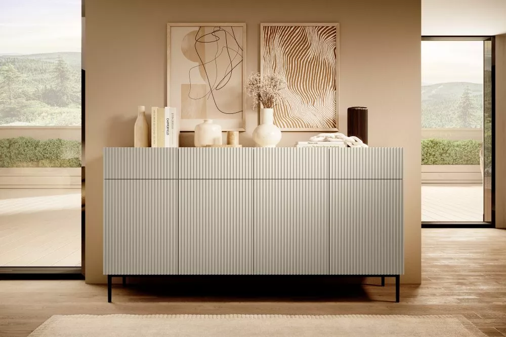 Kumode Nicole K200 4D4SZ Black · Gaiši bēšs · 200 × 45 × 105 cm