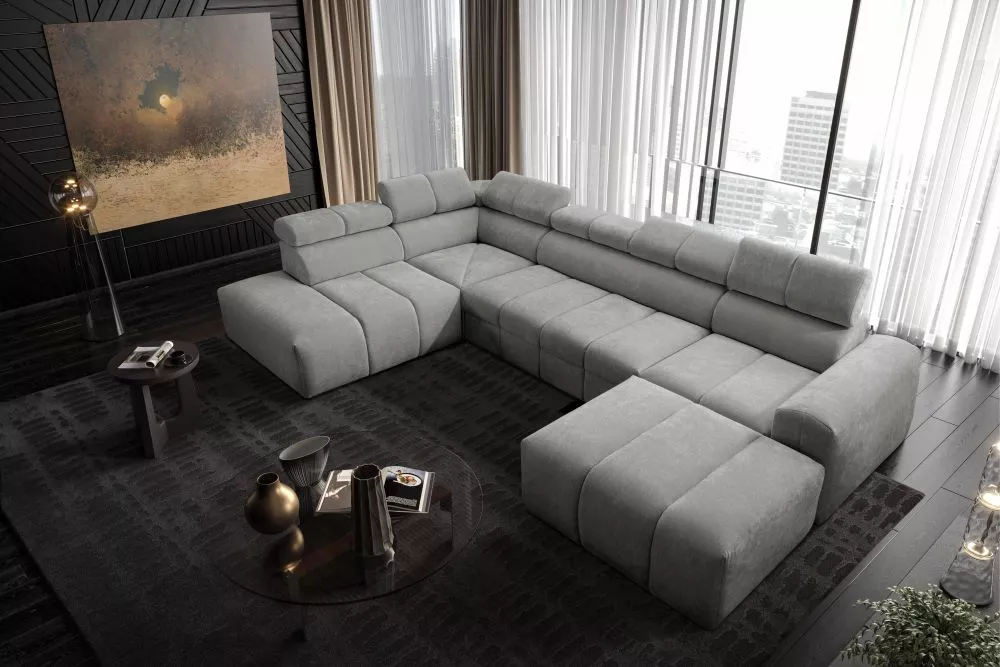 Dīvāns Levanto 6 Standard · Pelēks · 215 × 348 × 77 cm