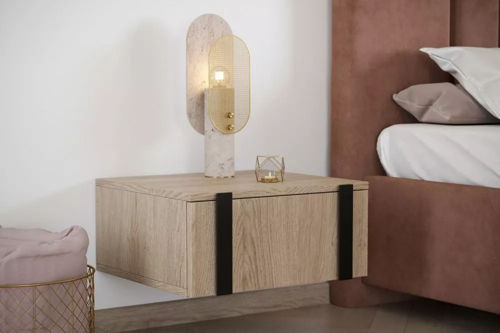 Naktsgaldiņš Verica SN50 1SZ W Black Set · Ozols · 50 × 45 × 23 cm