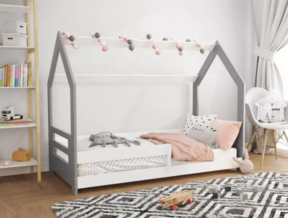 Bērnu gulta Domek D5-B ar stelāžu Guļamvietas platums: 80 cm, Guļamvietas garums: 160 cm, · 87 × 164 × 124 cm