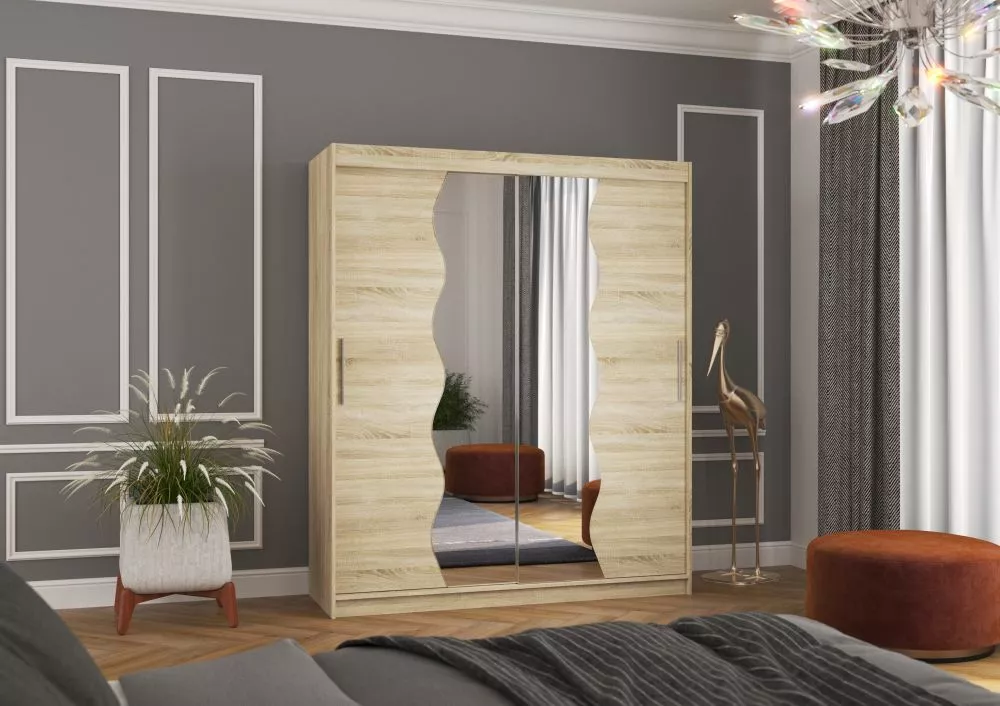 Skapis Kansas ar LED · Sonoma · 180 × 58 × 215 cm
