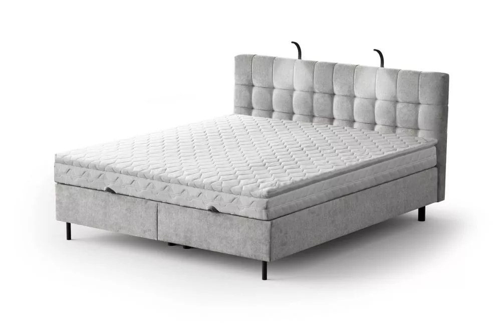 Gulta Muna Standard ar LED Guļamvietas platums: 180 cm, Guļamvietas garums: 200 cm, · Sudrabs · 186 × 211 × 137 cm