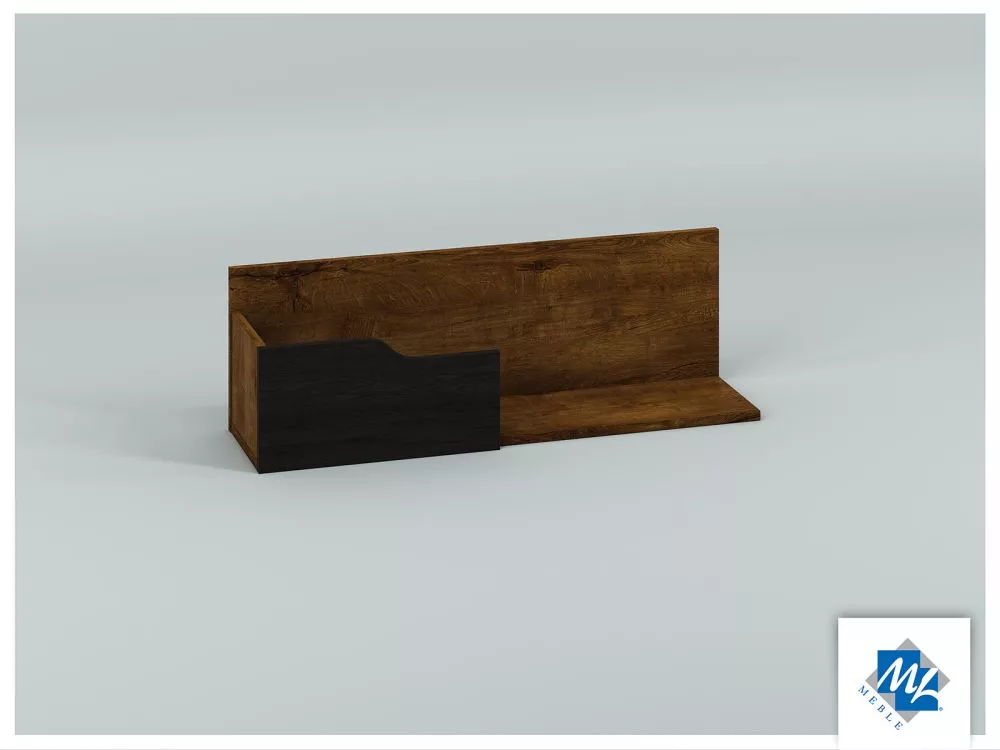 Plaukts Shelve 12 · Ozols lefkas + kokogles · 89 × 28 × 24 cm