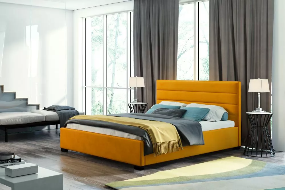 Gulta Verso Standard ar stelāžu Guļamvietas platums: 180 cm, Guļamvietas garums: 200 cm, · Dzeltens · 200 × 220 × 114 cm