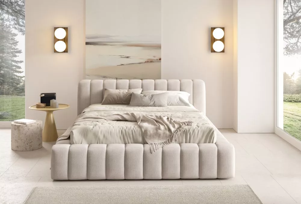 Gulta Gino ar stelāžu Guļamvietas platums: 120 cm, Guļamvietas garums: 200 cm, · Krēma · 160 × 245 × 87 cm