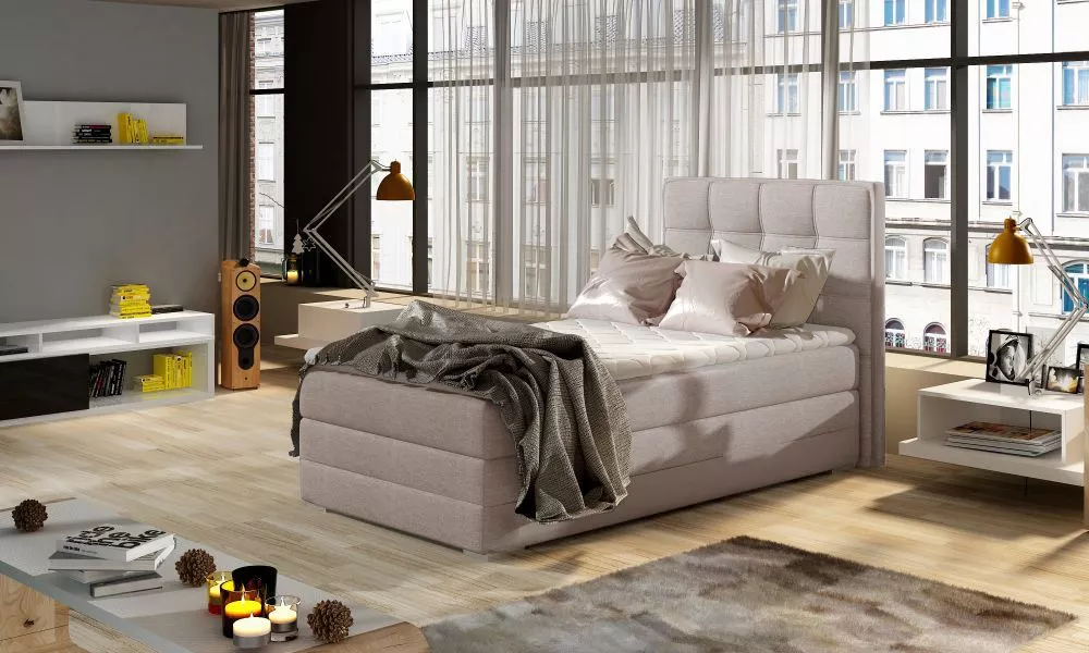 Gulta Aster Classic 90x200 Boxspring standard Guļamvietas platums: 90 cm, Guļamvietas garums: 200 cm, · Bēšs · 95 × 205 