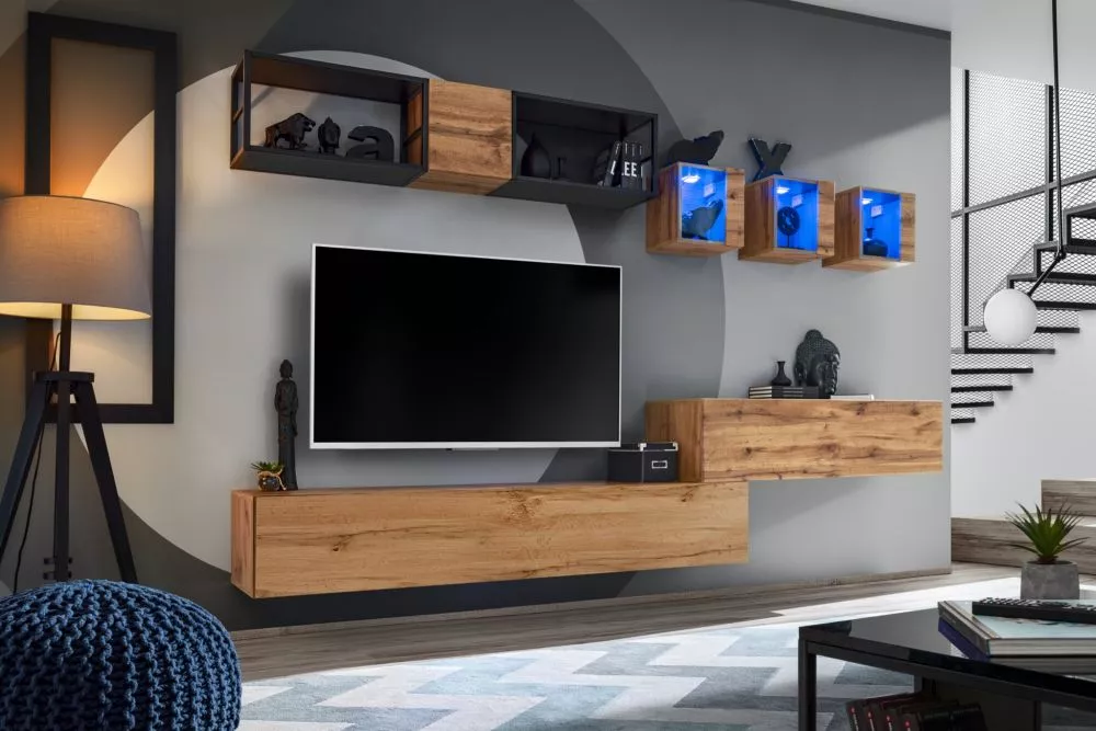 Sekcija Switch M3 · Ozols votāns · 280 × 40 × 170 cm