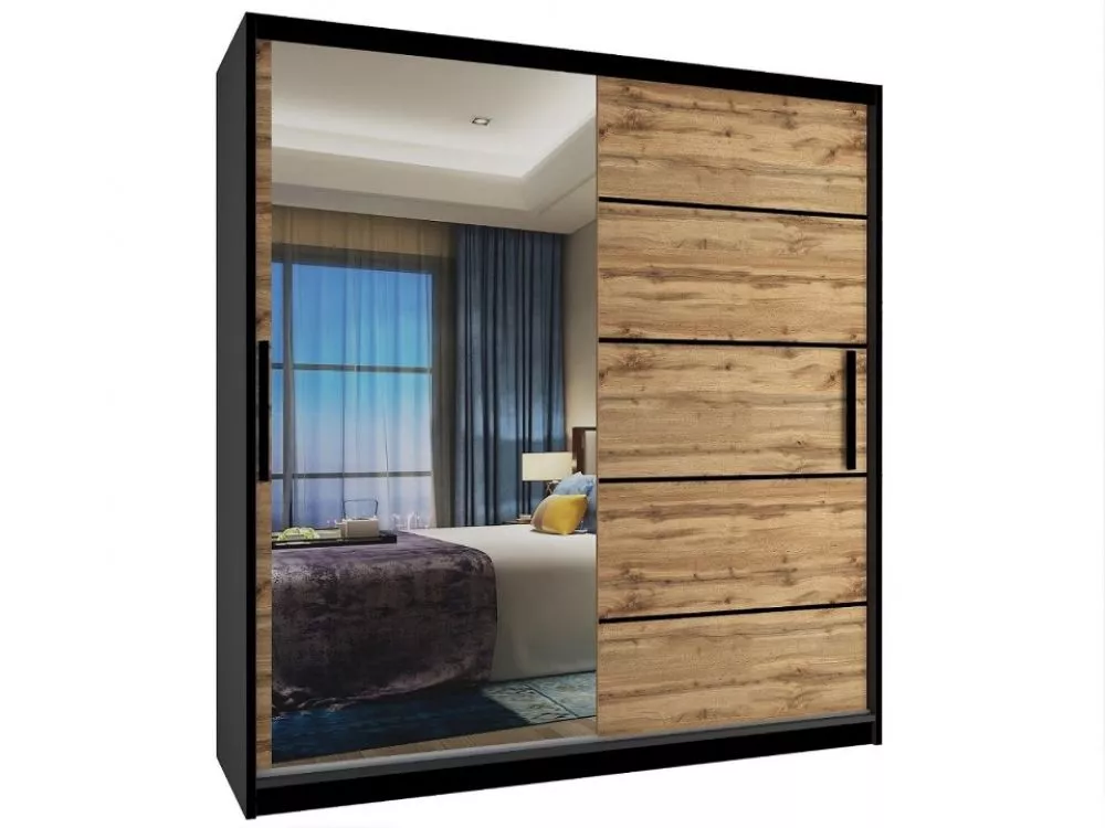 Skapis MZ SZ Black · 158 × 60 × 218 cm