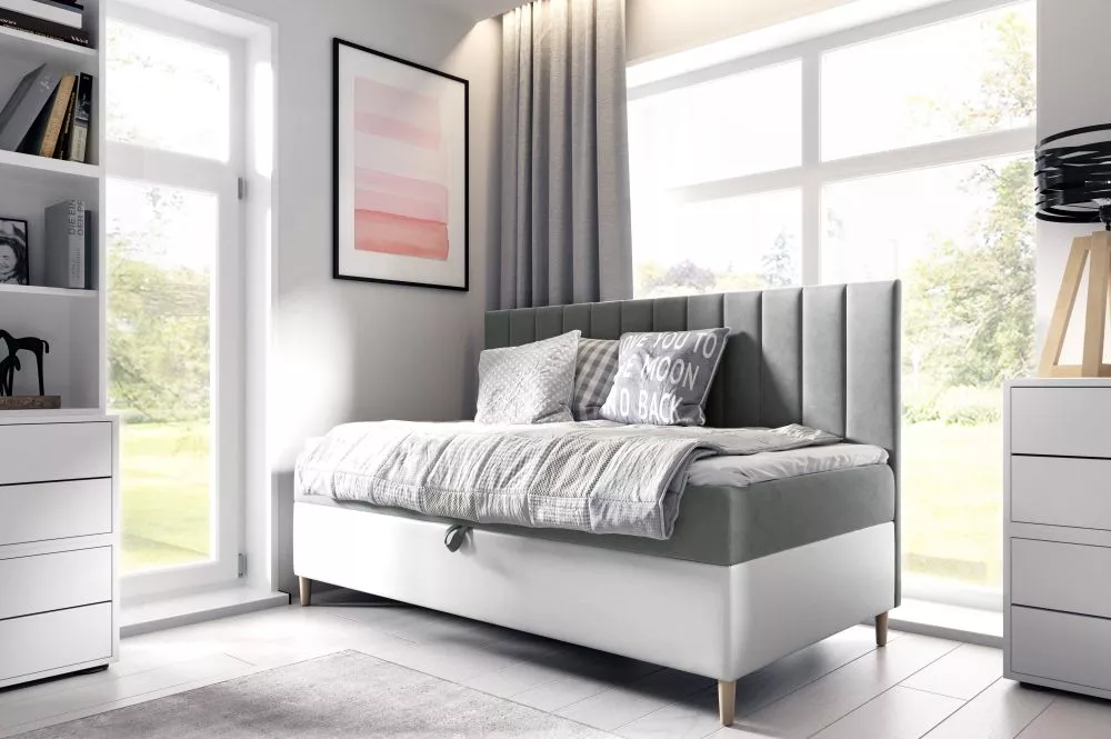 Gulta Maja 2 Boxspring Standard Guļamvietas platums: 90 cm, Korpusa krāsa: balts, Guļamvietas garums: 200 cm, · 98 × 202