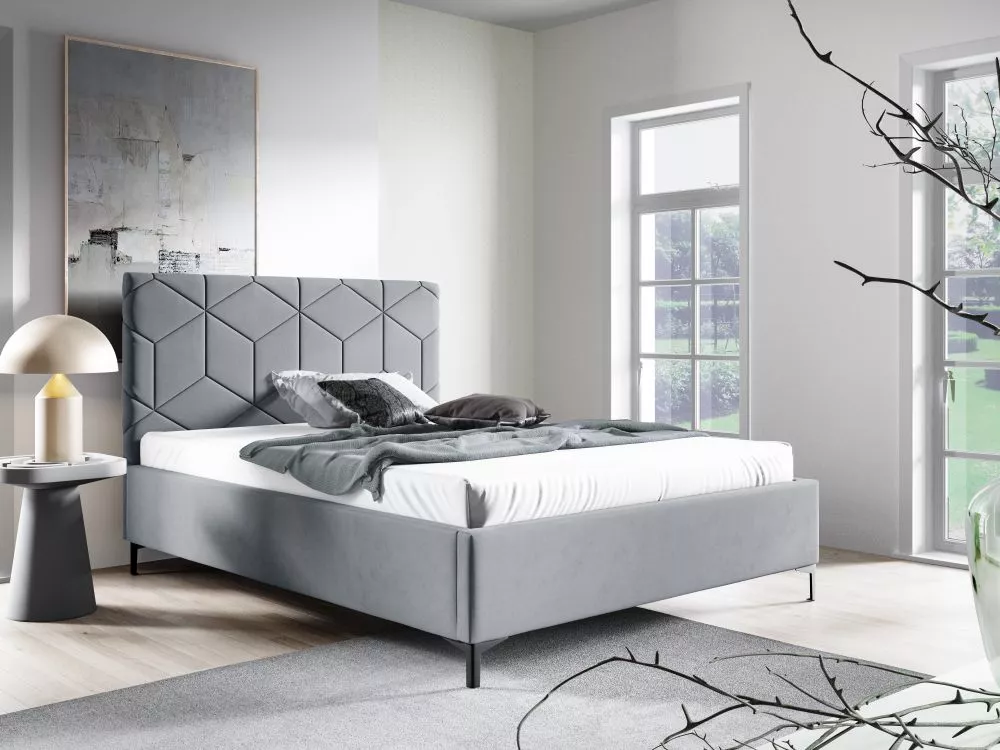 Gulta PK35 ar stelāžu Guļamvietas platums: 140 cm, Guļamvietas garums: 200 cm, stelāžas tips: metāla, · Pelēks · 148 × 2