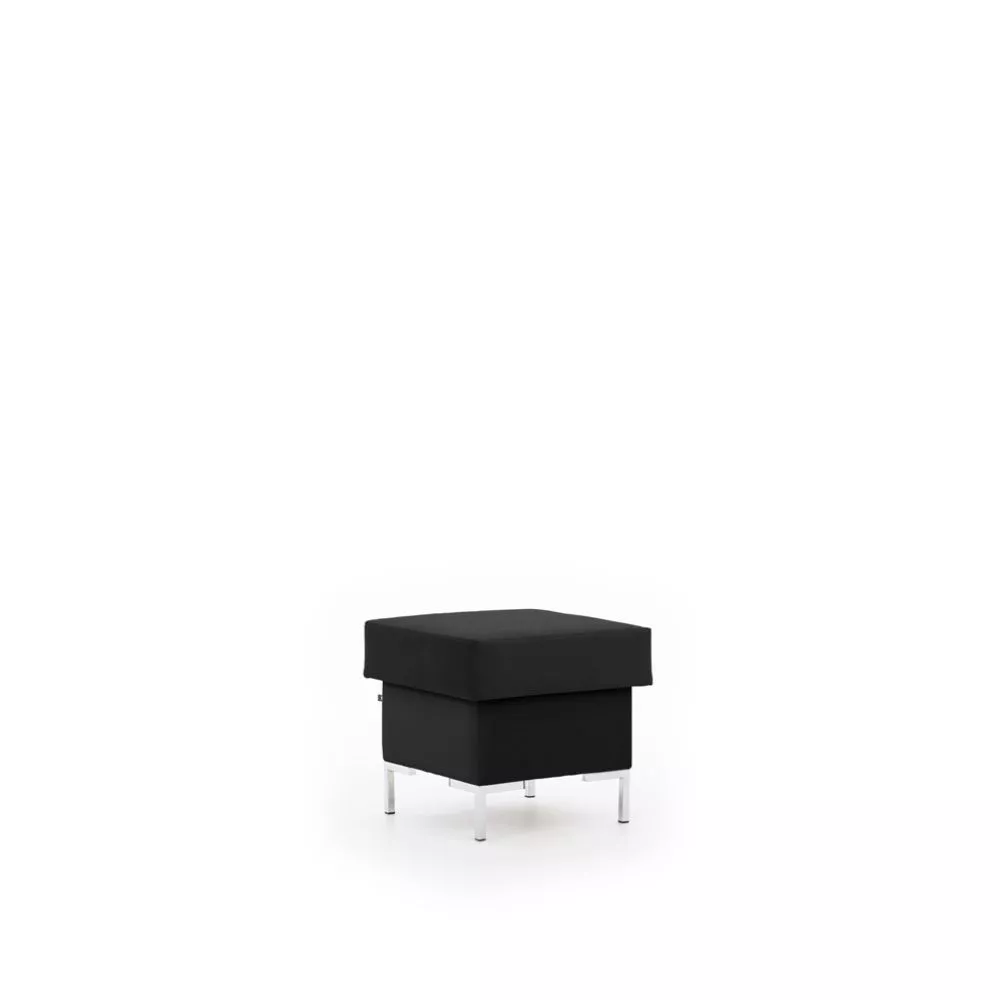 Pufs Solvo P Standard Auduma numurs: Modone 17047, · Melns · 53 × 51 × 53 cm