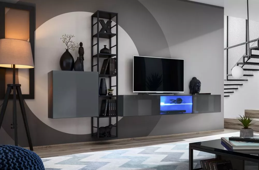 Sekcija Switch M6 · Grafīts · 270 × 40 × 176 cm