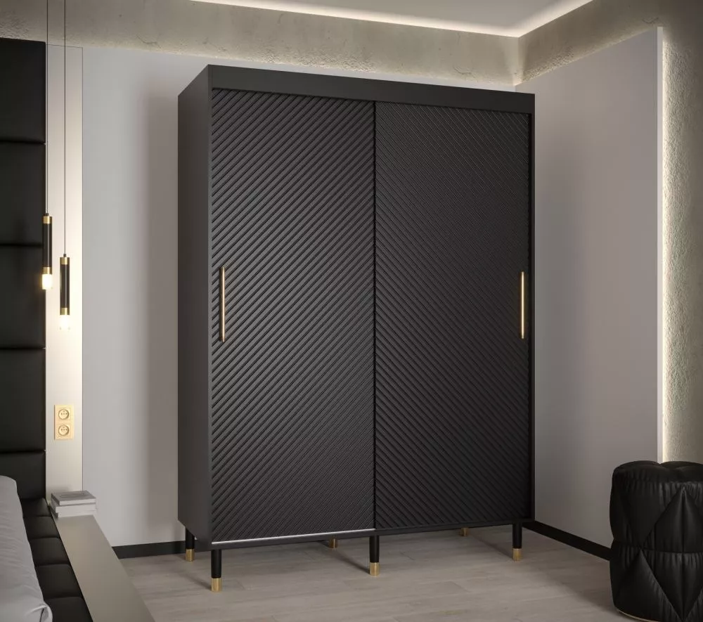 Skapis Calipso Jodelka 1 · Melns · 150 × 62 × 208 cm