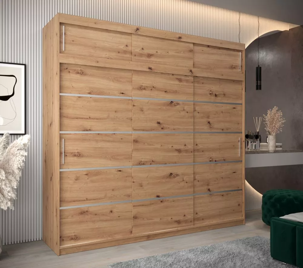 Skapis Verona 1 Premium · Ozols artisan · 250 × 62 × 240 cm