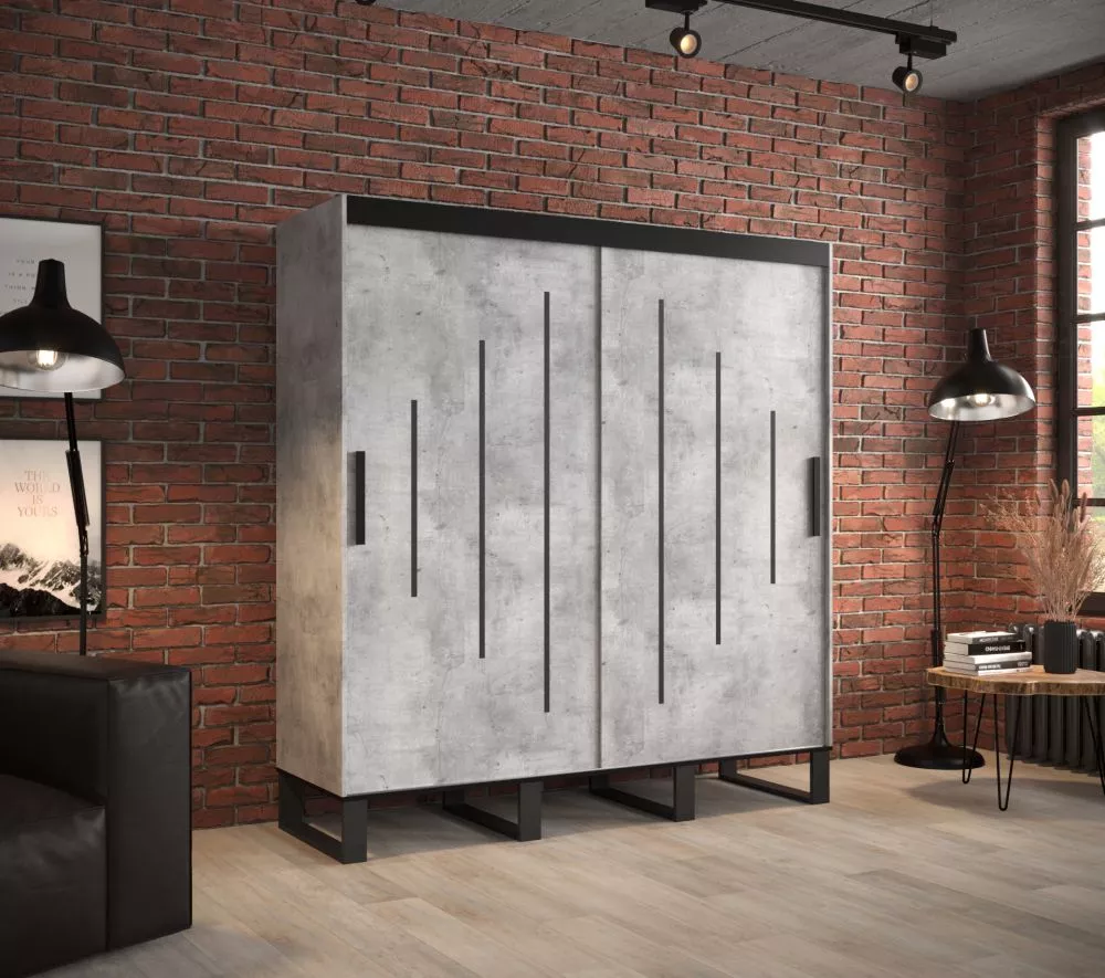 Skapis Loft Y · Betons · 200 × 62 × 212 cm
