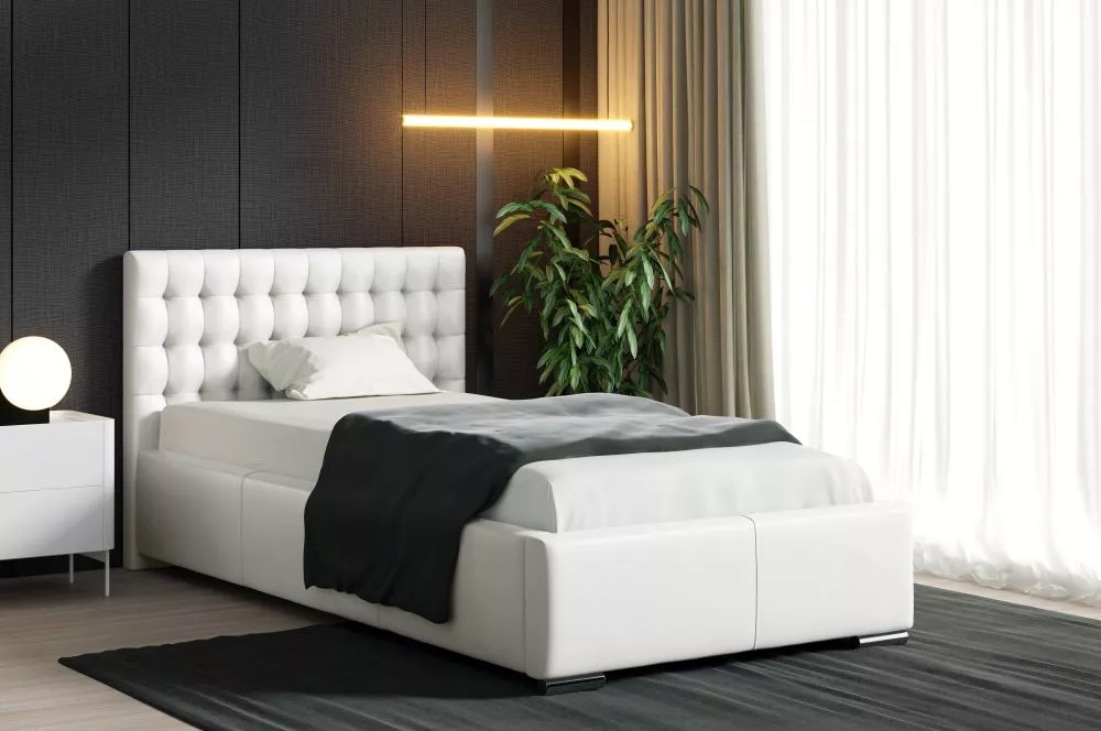 Gulta Porto mini 90x200 ar stelāžu Guļamvietas platums: 90 cm, Guļamvietas garums: 200 cm, stelāžas tips: metāla, · Balt