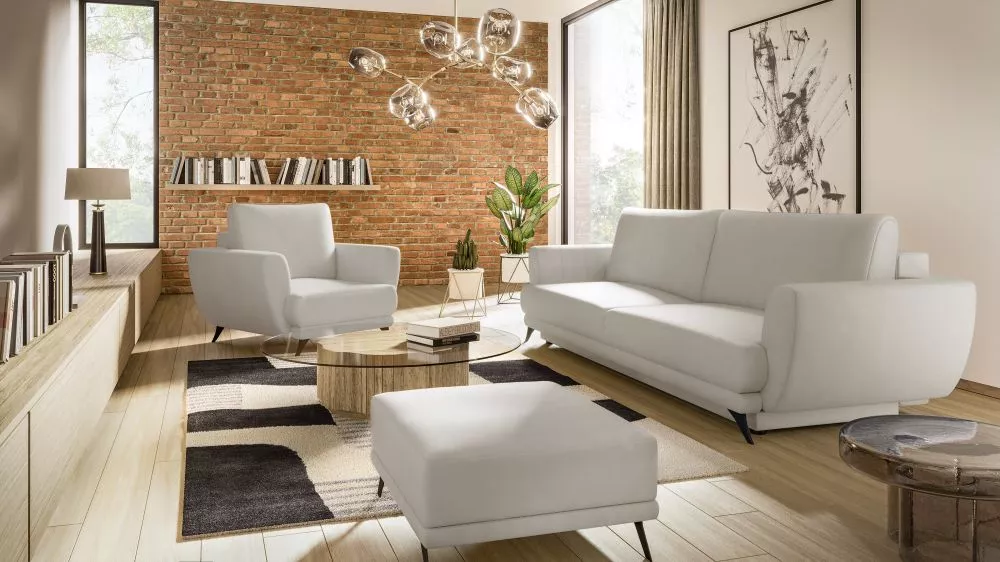 Komplekts Megis 3S+1S+P Premium standard · Balts · 95 × 250 × 90 cm