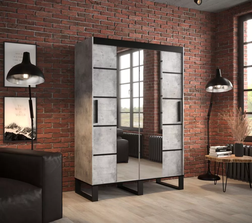 Skapis Loft V4 · Betons · 150 × 62 × 212 cm