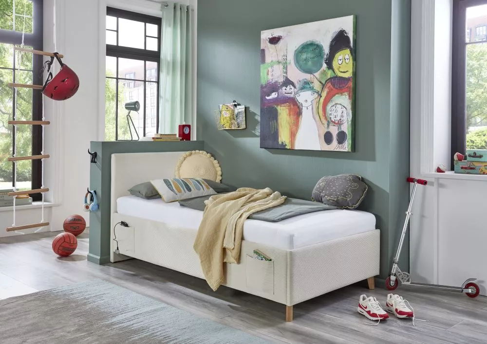 Gulta Cool Basic Standard Guļamvietas platums: 90 cm, Guļamvietas garums: 200 cm, · Gaiši bēšs · 100 × 210 × 90 cm