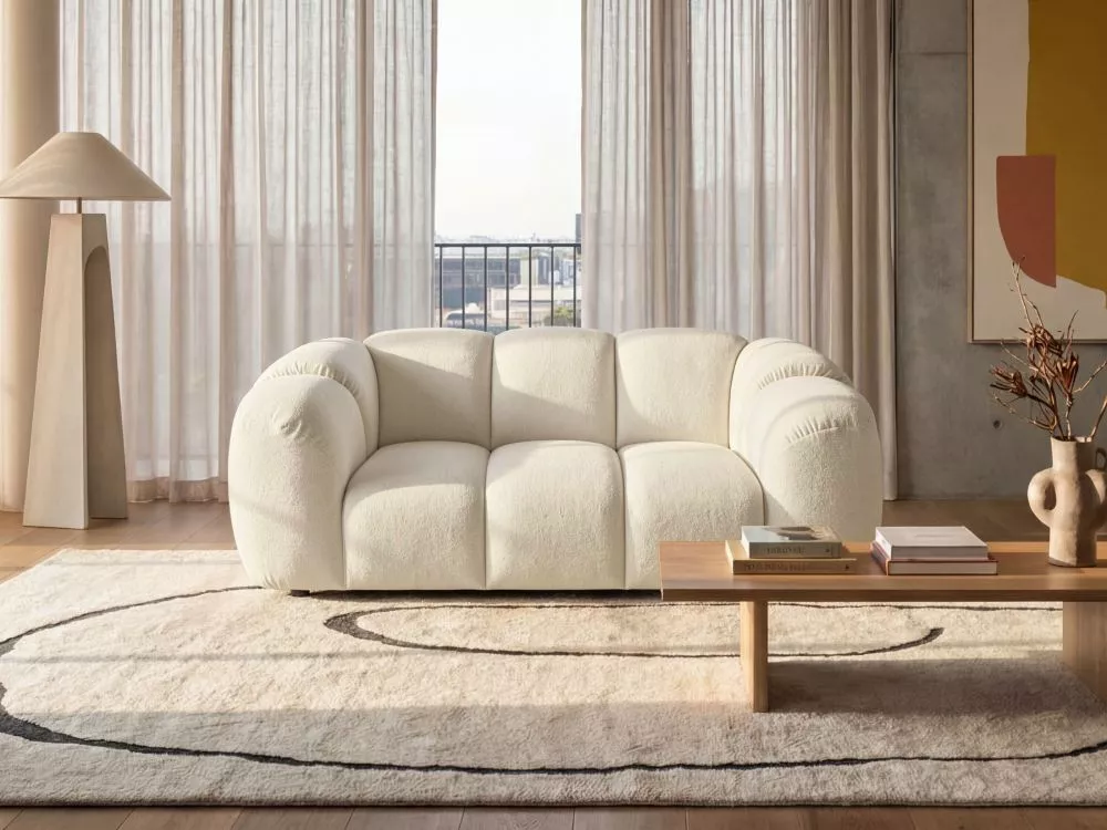 Dīvāns Malibu 2S Standard · Gaišais krēms · 96 × 200 × 70 cm