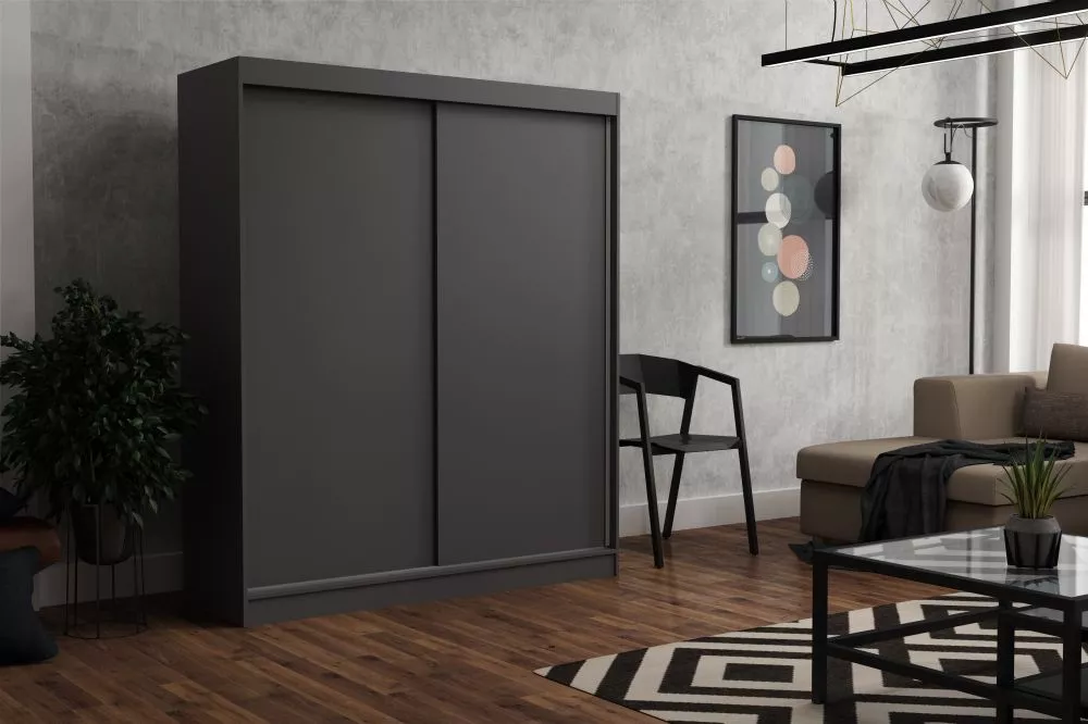 Skapis Emily Classic · Antracīts · 180 × 60 × 215 cm