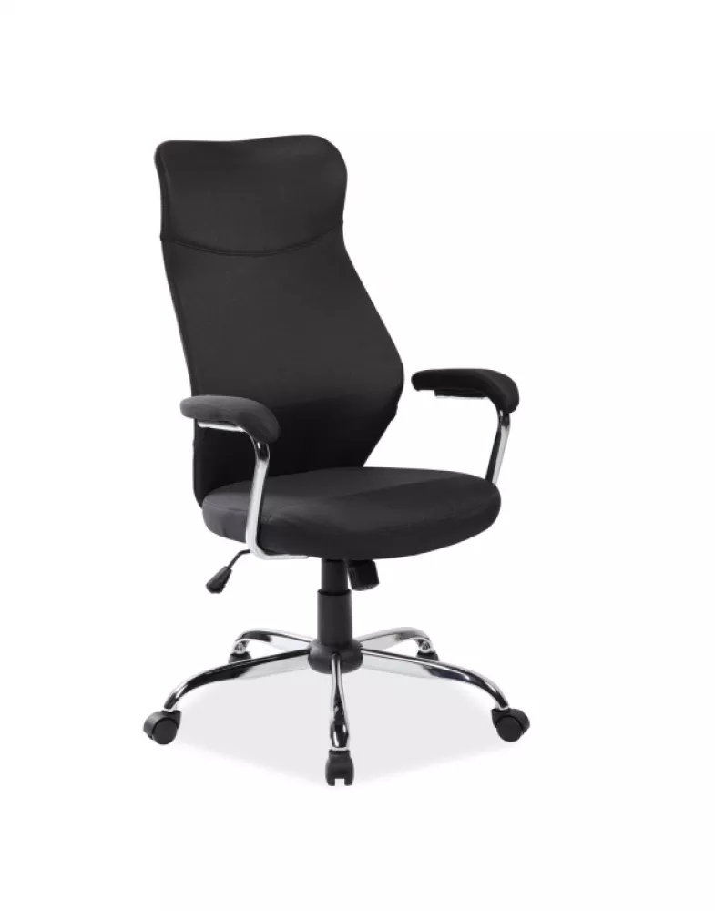 Datorkrēsls Q-319 · Melns · 64 × 52 × 112 cm