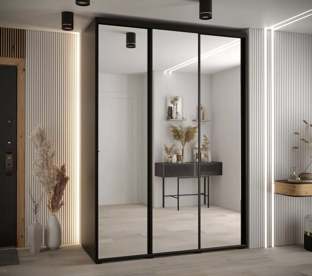 Skapis Cannes 2 · Melns · 200 × 60 × 205.2 cm