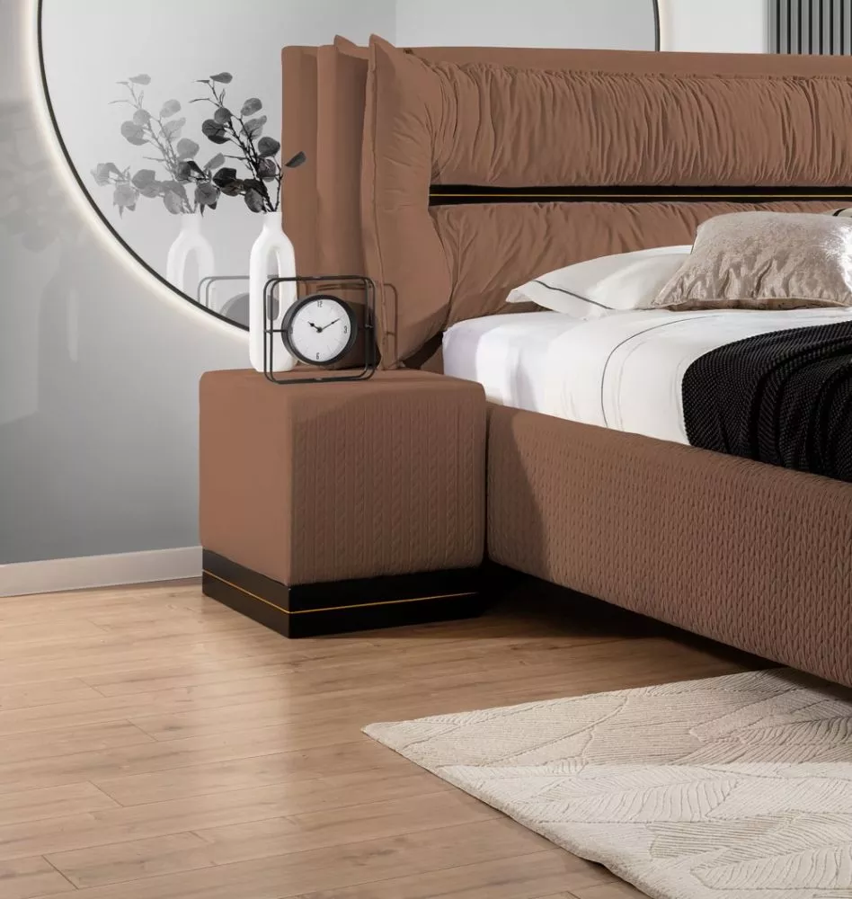 Pufs Tuluza Velvet Auduma numurs: Magic Velvet 2299 / Magic Velvet Deluxe 2299, · Brūns · 63 × 49 × 43 cm