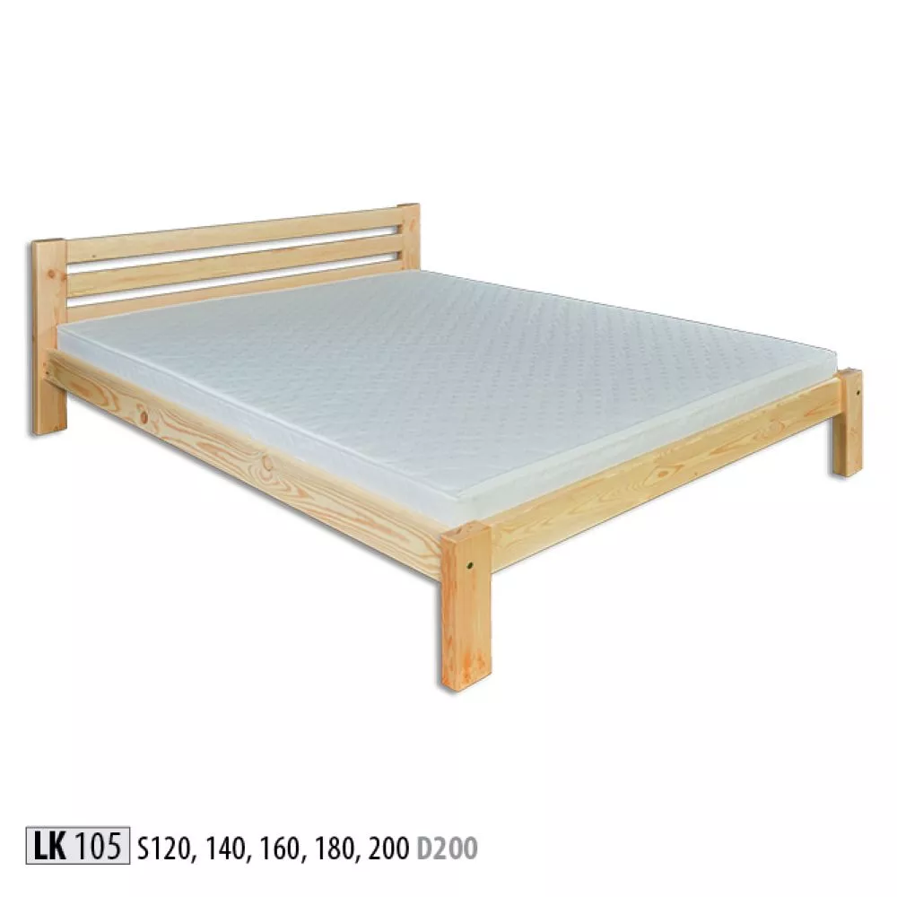 Gulta LK 105 ar stelāžu Kājiņu izmērs: 5x10 cm, Guļamvietas platums: 180 cm, Guļamvietas garums: 200 cm, stelāžas tips: 