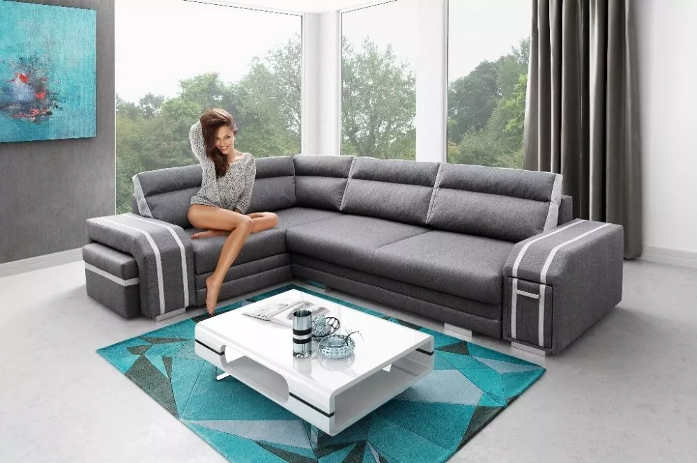 Dīvāns Avatar Standard · Tumši pelēks + gaiši pelēks · 205 × 305 × 90 cm