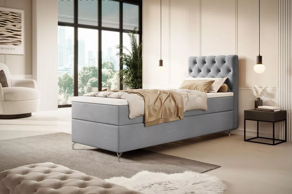 Gulta Chester 80/90 Bonell Boxspring Standard Guļamvietas platums: 90 cm, Guļamvietas garums: 200 cm, · Gaiši pelēks · 9
