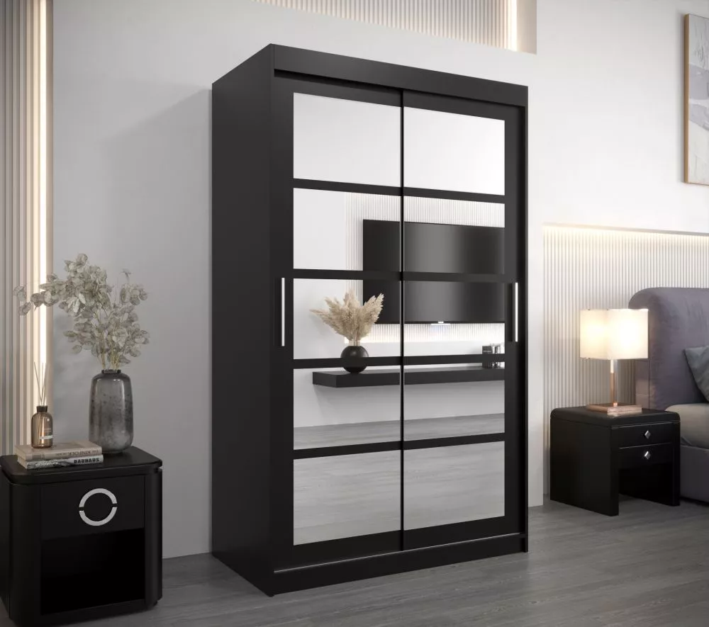 Skapis Roma 2 · Melns · 120 × 62 × 200 cm