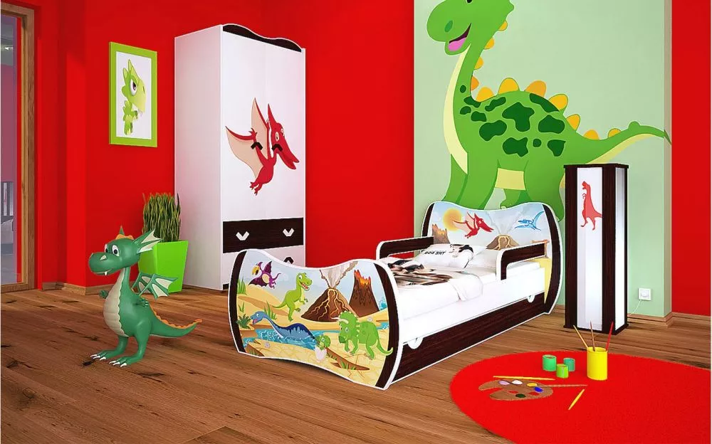 Bērnu gulta Dream L06 180x90 DM29 ar stelāžu Guļamvietas platums: 90 cm, Guļamvietas garums: 180 cm, · 114 × 184 × 71 cm