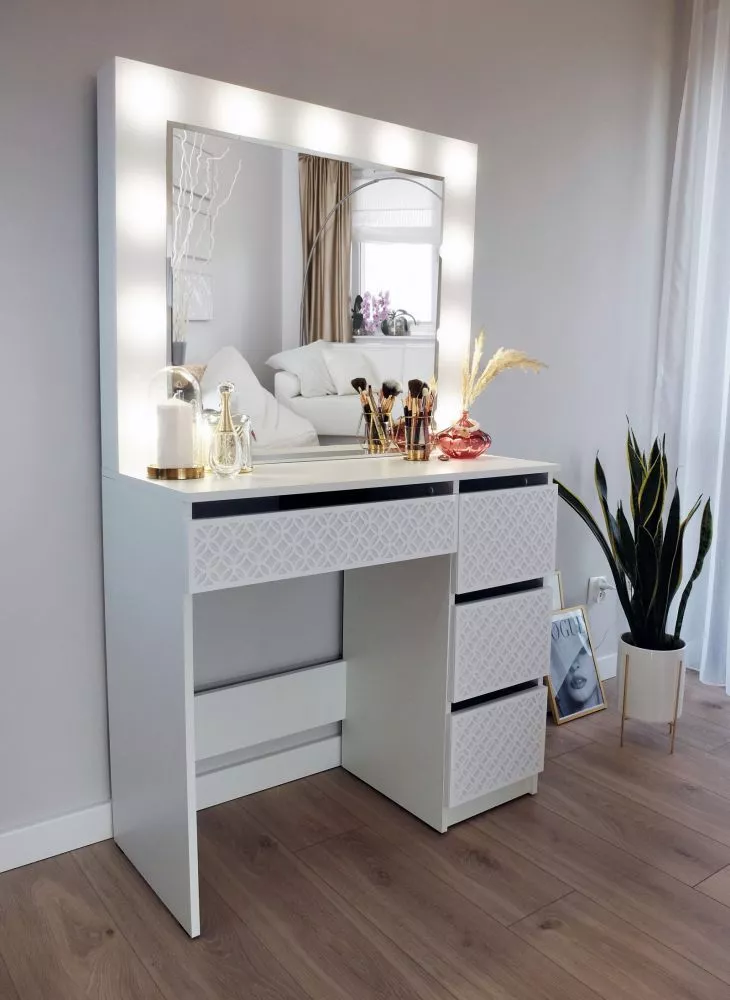 Kosmētikas galds Modern 2 Deco ar LED · 90 × 155 × 40 cm