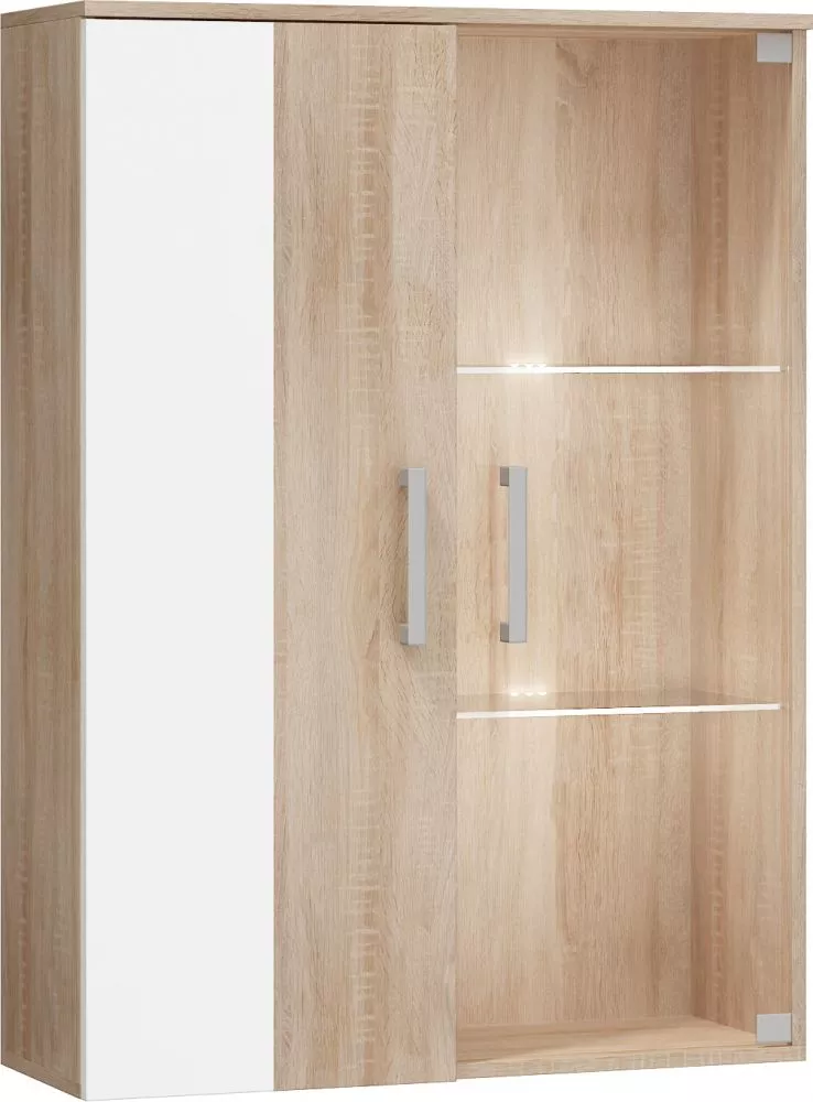 Plaukts Stella STE 06 · Sonoma + balts spīdums · 80 × 110 × 29.2 cm